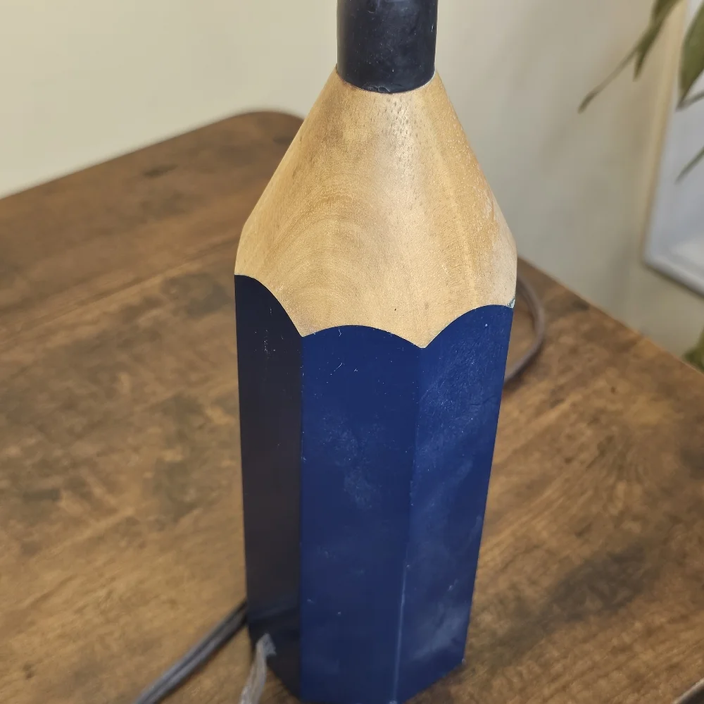 Vtg 80's Post Modern Oversized Blue Pencil Pop Art Maximalist‎ Desk Table Lamp